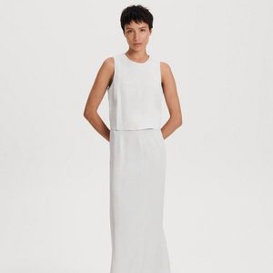 Reserved - Maxi sukně s lyocellem - Světle šedá obraz