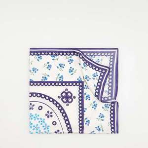 Reserved - Hedvábný šál s originálním vzorem - Vícebarevná obraz