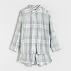 Reserved - Dvoudílná pyžamová souprava z viskózy - Světle šedá obraz