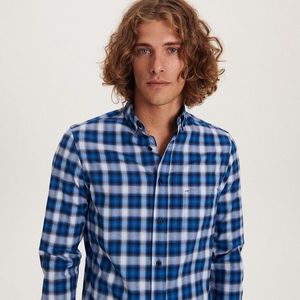 Reserved - Kostkovaná košile regular fit - Modrá obraz