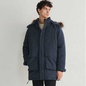 Reserved - Hladká bunda s kapucí - Modrá obraz