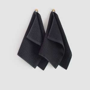 Reserved - Utěrky s vaflovou texturou (2 ks) - Černý obraz