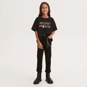 Reserved - Bavlněné kalhoty s řetězem - Černý obraz