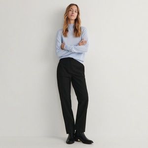 Reserved - Kalhoty z melanžové látky - Černý obraz