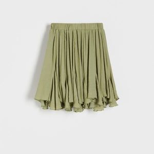 Reserved - Mini sukně s vysokým podílem viskózy - Khaki obraz