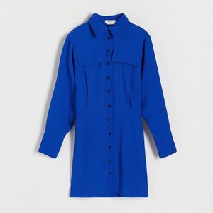Reserved - Košilové mini šaty - Modrá obraz