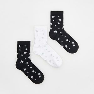 Reserved - Bavlněné ponožky s hvězdičkami 3 pack - Černý obraz
