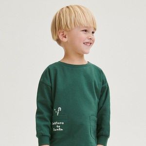 Reserved - Vánoční oversize tričko s dlouhým rukávem - Zelená obraz