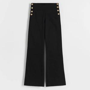 Reserved - Kalhoty s ozdobnými knoflíky - Černý obraz