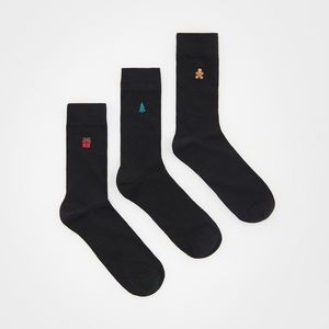 Reserved - Sada 3 párů ponožek - Černý obraz