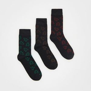 Reserved - Sada 3 párů ponožek - Černý obraz