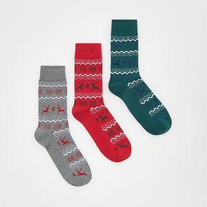 Reserved - 3 pack ponožek s vánočním motivem - Červená obraz