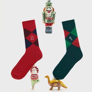 Reserved - Sada 2 párů vzorovaných ponožek - Khaki obraz