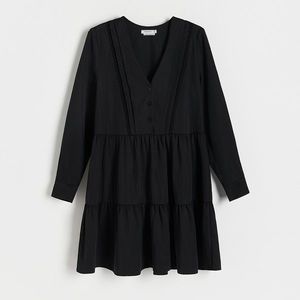 Reserved - Mini šaty s volány - Černý obraz