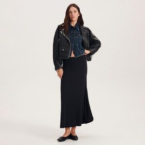 Reserved - Maxi sukně s modalem - Černý obraz