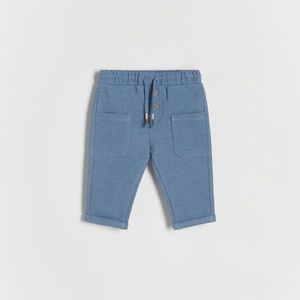 Reserved - Úpletové kalhoty s kapsami - Modrá obraz