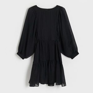 Reserved - Mini šaty z lyocellu - Černý obraz