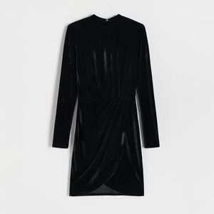 Reserved - Velurové mini šaty - Černý obraz