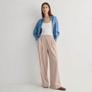 Reserved - Kalhoty se širokými nohavicemi - Béžová obraz