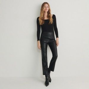 Reserved - Koženkové kalhoty - Černý obraz