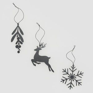 Reserved - Vánoční dekorace (3 ks) - Černý obraz