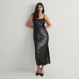 Reserved - Flitrové šaty - Černý obraz