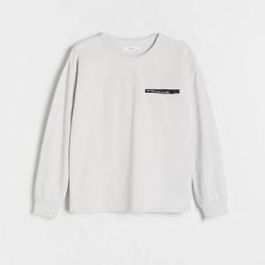 Reserved - Oversized tričko s dlouhými rukávy - Světle šedá obraz