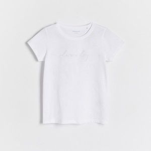 Reserved - Bavlněné tričko s aplikací - Bílá obraz