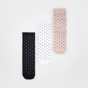 Reserved - Sada 3 párů ponožek s vysokým podílem bavlny - Bílá obraz