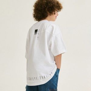 Reserved - Oversized tričko s plastickým potiskem - Bílá obraz