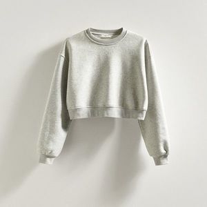 Reserved - Krátká mikina s bavlnou - Světle šedá obraz