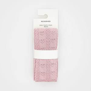Reserved - Vzorované punčocháče s vysokým podílem bavlny - Růžová obraz