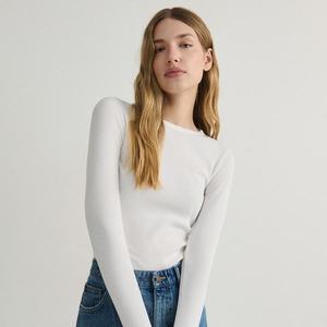Reserved - Bavlněné tričko s dlouhými rukávy - Bílá obraz