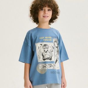 Reserved - Bavlněné tričko s potiskem - Modrá obraz