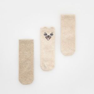 Reserved - Sada 3 párů protiskluzových ponožek - Béžová obraz