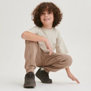 Reserved - Úpletové kalhoty jogger - Béžová obraz