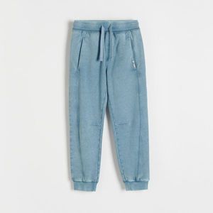 Reserved - Úpletové kalhoty jogger - Modrá obraz