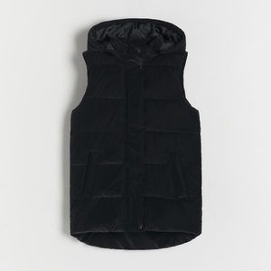 Reserved - Prošívaná vesta s kapucí - Černý obraz