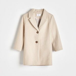 Reserved - Klasický jednořadý kabát - Béžová obraz
