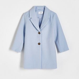 Reserved - Klasický jednořadý kabát - Modrá obraz