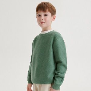 Reserved - Strukturální svetr s bavlnou - Zelená obraz