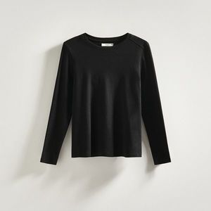 Reserved - Bavlněné tričko s dlouhými rukávy - Černý obraz