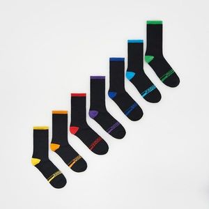 Reserved - Sada 7 párů ponožek s vysokým podílem bavlny - Černý obraz