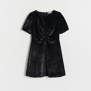 Reserved - Lesklé mini šaty - Černý obraz