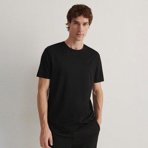 Reserved - Hladké tričko ze směsi lyocellu - Černý obraz