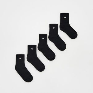 Reserved - Sada 5 párů ponožek s vysokým podílem bavlny - Černý obraz