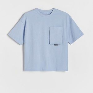 Reserved - Oversized tričko s plastickým potiskem - Modrá obraz