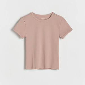 Reserved - Bavlněný T-shirt s proužky - Růžová obraz