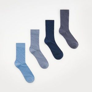Reserved - Vzorované ponožky 4 pack - Modrá obraz