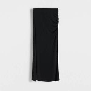 Reserved - Maxi sukně s řasením - Černý obraz